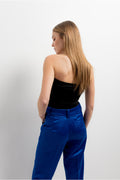 Pantalón satinado azul pavo - ZeniShop 