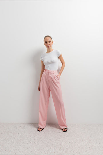 Pantalón rosa pinzas . - ZeniShop 