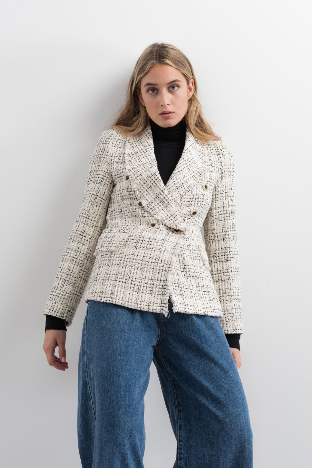 BLAZER TWEED CONTRASTE - ZeniShop 