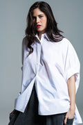 Q2 Blusa blanca oversize de manga corta