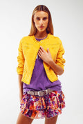 Q2 Chaqueta vaquera Frayed Ends en amarillo