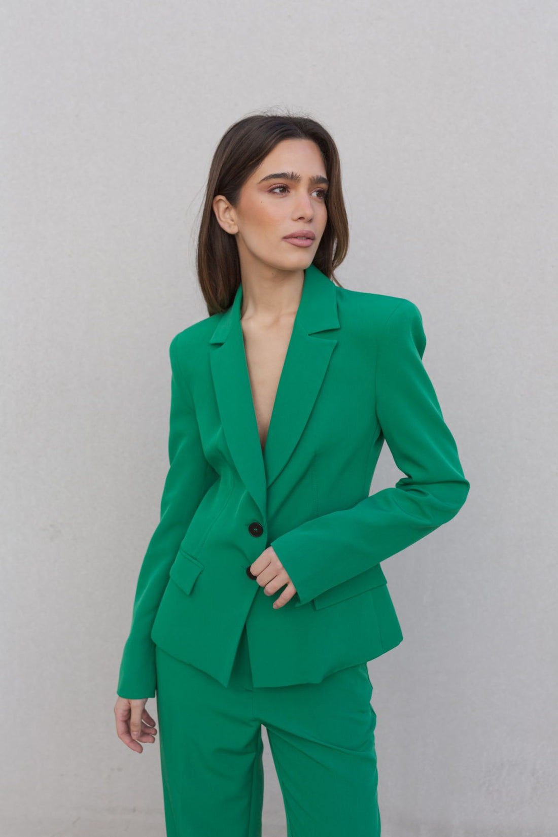 Blazer entallada verde Emarola - ZeniShop 