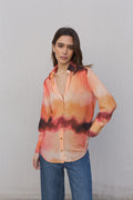 Camisa gasa fluida naranja y burdeos - ZeniShop 