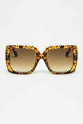 Q2 gafas de sol con montura cuadrada animal print