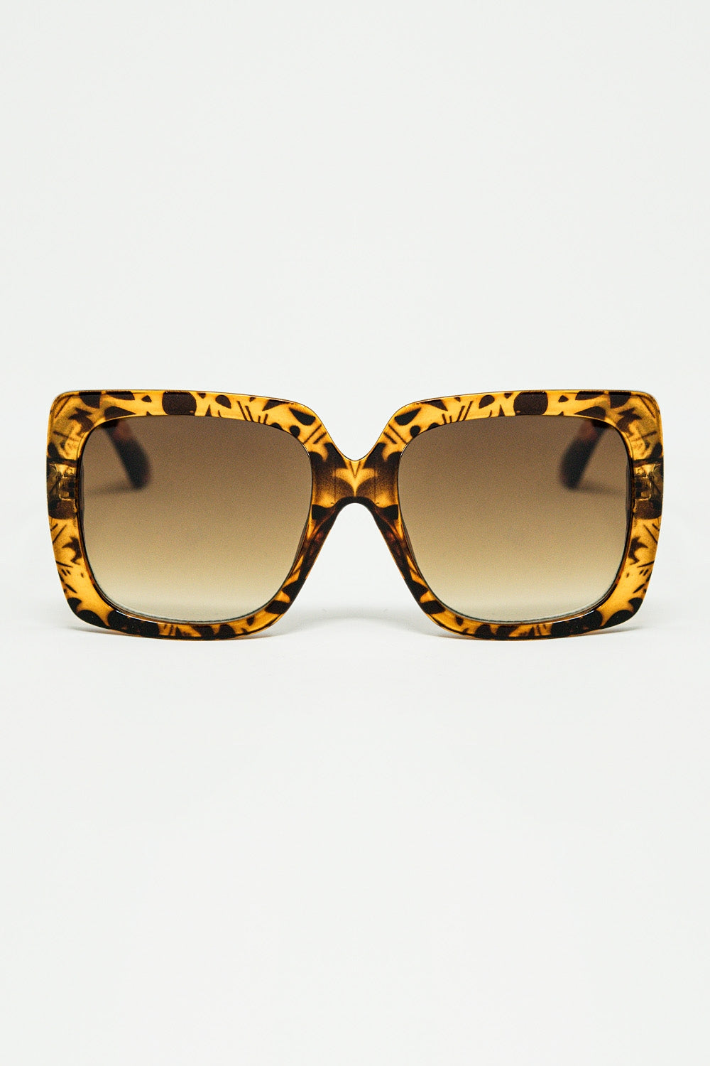 Q2 gafas de sol con montura cuadrada animal print