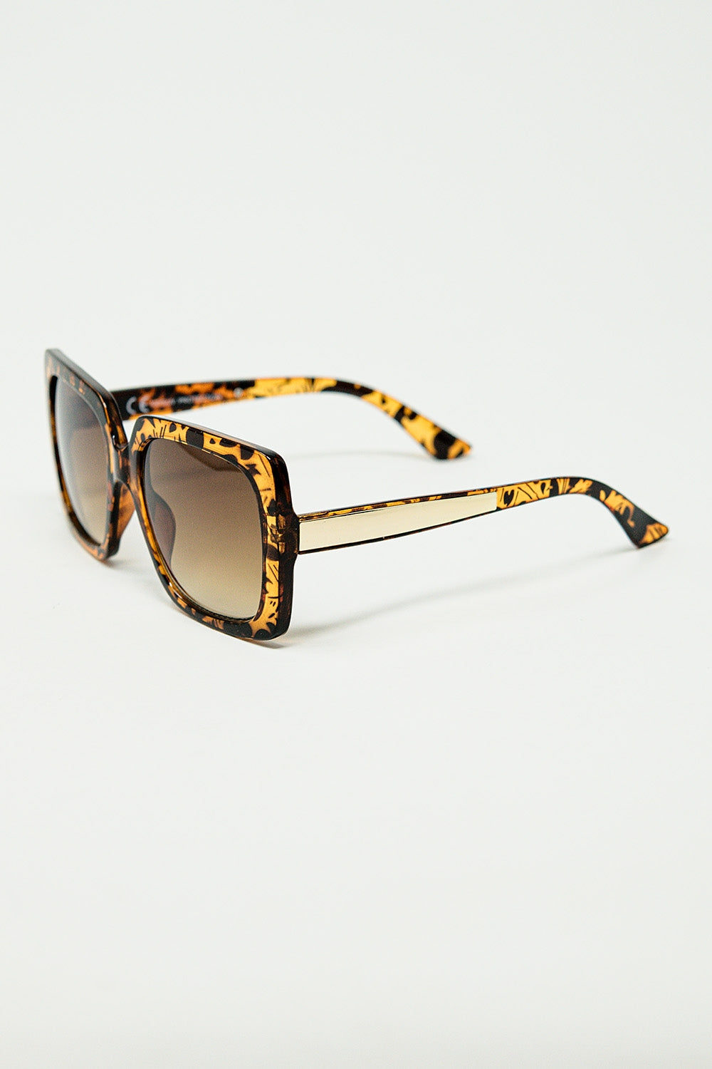 Q2 gafas de sol con montura cuadrada animal print